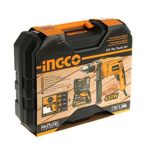 Ingco 101 Pieces Tools Set with 850W Hammer Impact Drill - HKTHP11022 | Supply Master Ghana Tool Set Buy Tools hardware Building materials