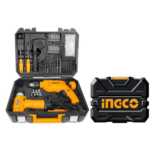 Ingco 108 Pieces Tools Set with 680W Hammer Impact Drill & 12V Li-ion cordless drill - HKTHP11081 | Supply Master | Accra, Ghana Tool Set Buy Tools hardware Building materials