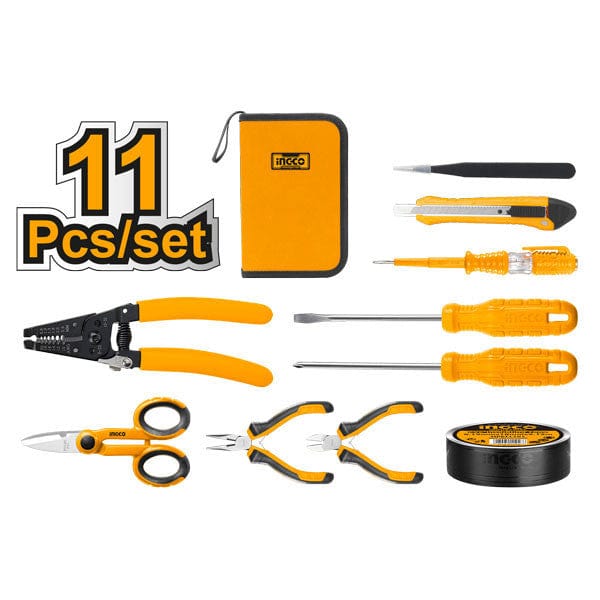 Shop Ingco 11 Pieces Electrician Tool Set - HKETS0111 in Ghana | Supply Master Tool Set Buy Tools hardware Building materials