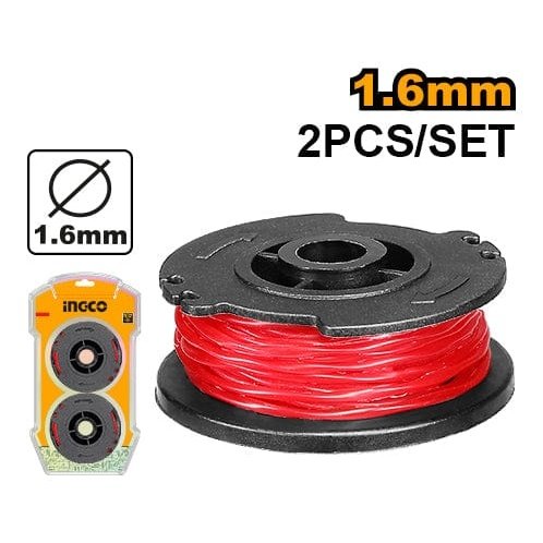 Buy Ingco 2-Pieces Line Spool 1.6mm 5m for Lithium-ion Grass Trimmer - ALS1601 | Shop at Supply Master Accra, Ghana Trimmer Buy Tools hardware Building materials
