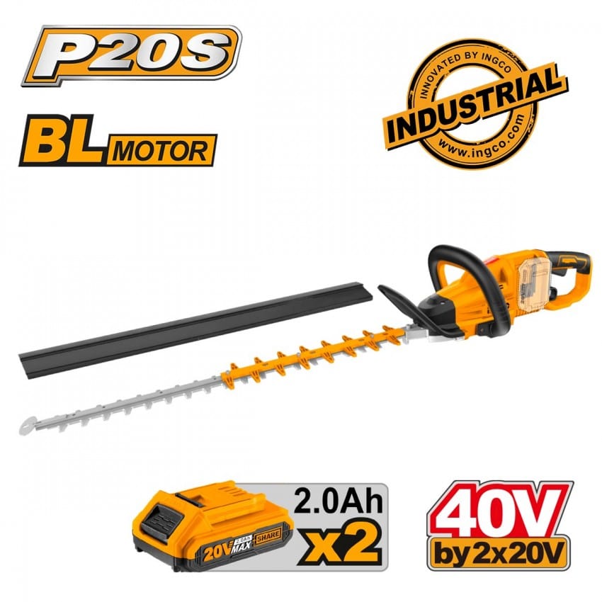 Buy Ingco Lithium-Ion Cordless Hedge Trimmer with Two 20V 2.0Ah Batteries & Charger - CHTLI400282 | Shop at Supply Master Accra, Ghana Trimmer Buy Tools hardware Building materials