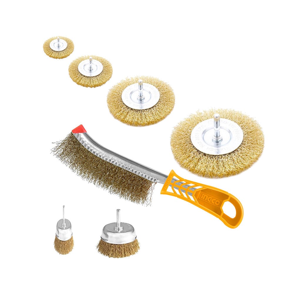 Ingco 7pcs Wire Cup & Wire Wheels Brush Set - WB10071 | Supply Master | Accra, Ghana Wire Wheels & Brushes Buy Tools hardware Building materials