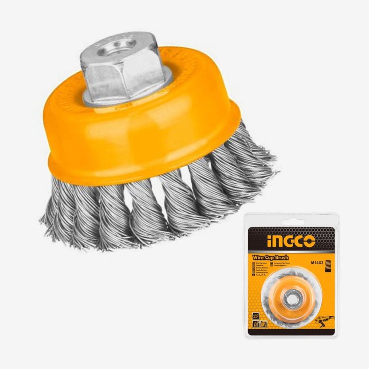 Ingco Cup Brush Twisted Wire with Nut 3" & 4" - WB20751 & WB21001 - Buy Online in Accra, Ghana at Supply Master Wire Wheels & Brushes Buy Tools hardware Building materials