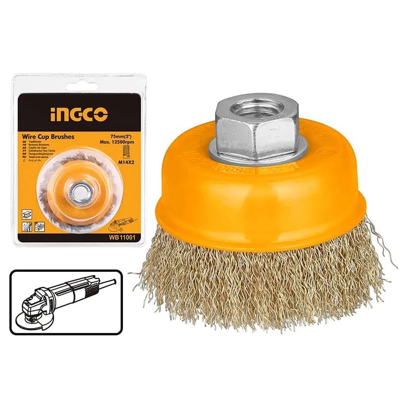 Ingco Wire Cup Brush 3" - WB10751 | Supply Master | Accra, Ghana Wire Wheels & Brushes Buy Tools hardware Building materials