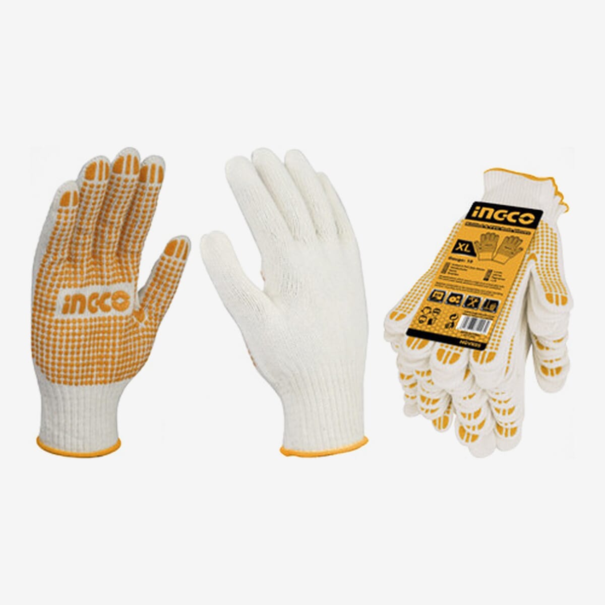 Ingco Knitted & PVC Dots Gloves - HGVK05 | Buy Online in Accra, Ghana - Supply Master Work Gloves Buy Tools hardware Building materials