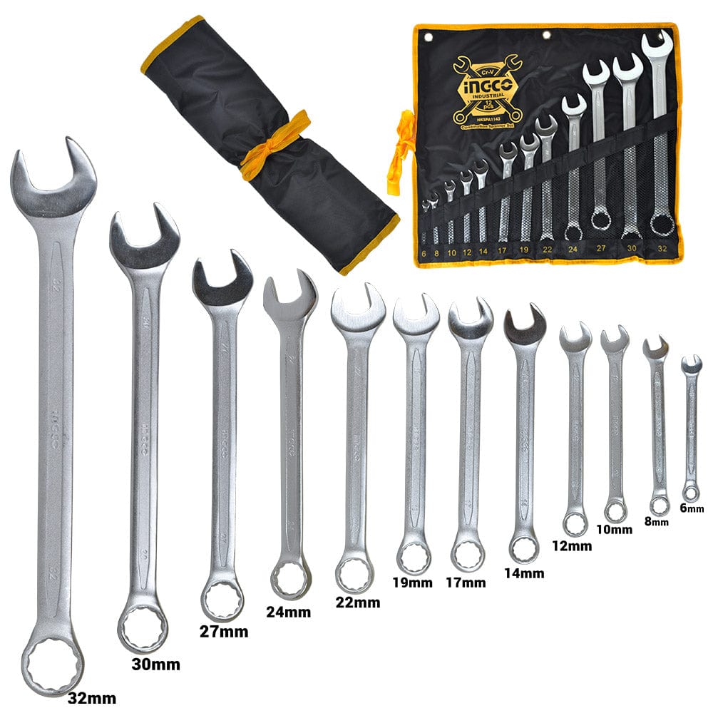 Ingco 12 Pieces Combination Spanner Set - HKSPA1143 | Supply Master | Accra, Ghana Wrenches Buy Tools hardware Building materials