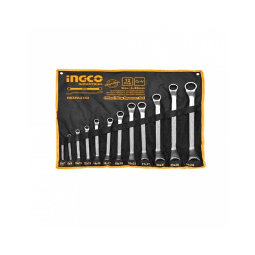Ingco 12 Pieces Offset Ring Spanner Set - HKSPA3142 | Supply Master | Accra, Ghana Wrenches Buy Tools hardware Building materials