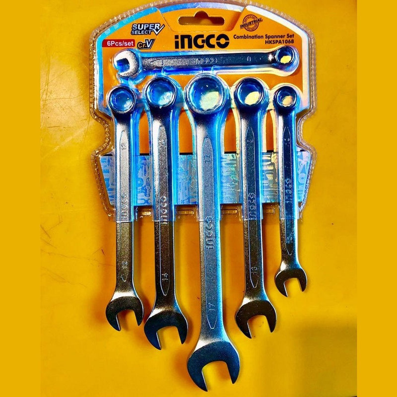 Ingco 6 Pieces Combination Spanner Set 8-17mm - HKSPA1068 | Supply Master | Accra, Ghana Wrenches Buy Tools hardware Building materials