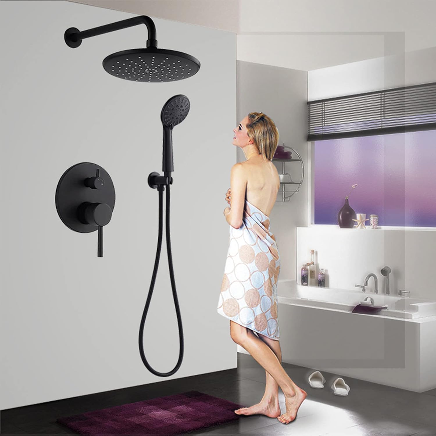 Buy Stainless Steel Wall Mounted Two-Function Square Rain Shower Set - P05014BN | Shop at Supply Master Accra, Ghana Shower Set Buy Tools hardware Building materials