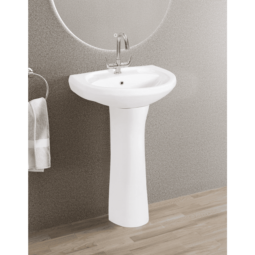 Buy Repose Ceramic Wall Mount Wash Hand Basin With Full Pedestal | Shop at Supply Master Accra, Ghana Bathroom Sink Buy Tools hardware Building materials