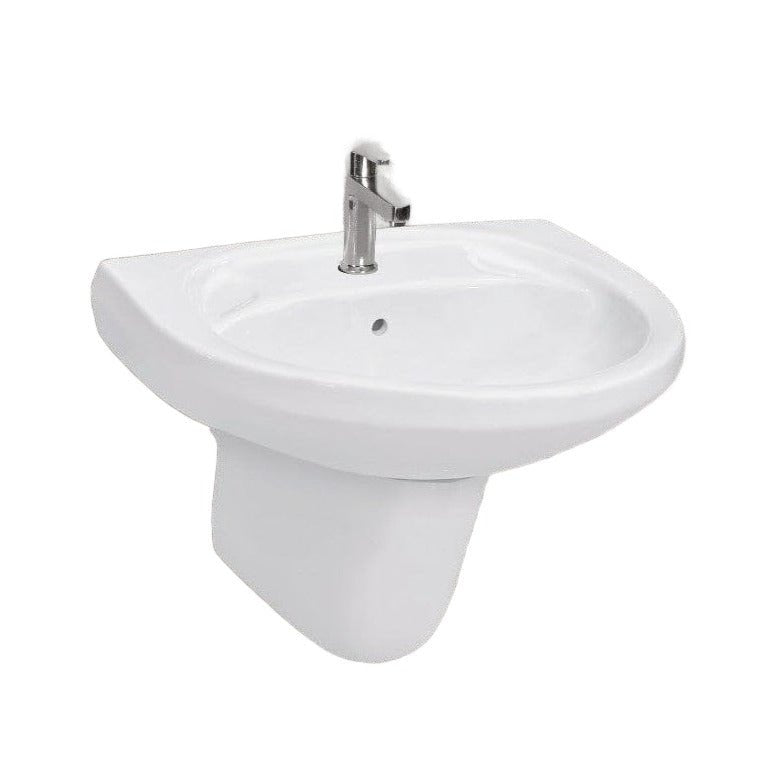 Buy Repose Ceramic Wall Mount Wash Hand Basin With Half Pedestal 559x406mm | Shop at Supply Master Accra, Ghana Bathroom Sink Buy Tools hardware Building materials