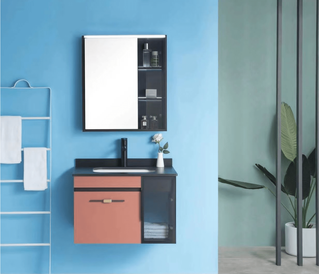 Buy Bathroom Luxury 80cm Wall-Mounted Vanity Cabinet with Mirror - WK-K-9854 | Shop at Supply Master Accra, Ghana Bathroom Vanity & Cabinets Buy Tools hardware Building materials