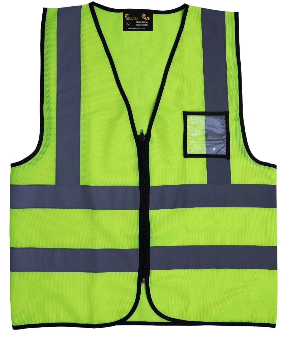 Get noticed and stay safe with our Lime Green Reflective Safety Vest With ID Pouch | Supply Master | Accra, Ghana Safety Clothing Buy Tools hardware Building materials