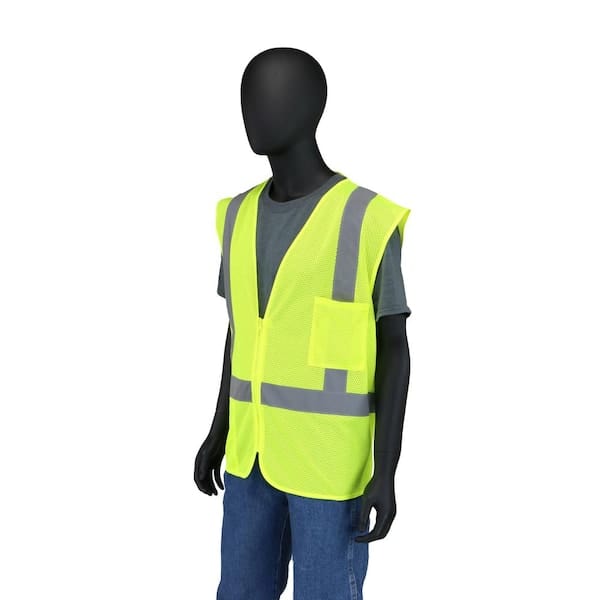 Lime Green Zipped Reflective Safety Vest With Pocket - Buy Online on Supply Master Ghana, Accra Safety Clothing Buy Tools hardware Building materials