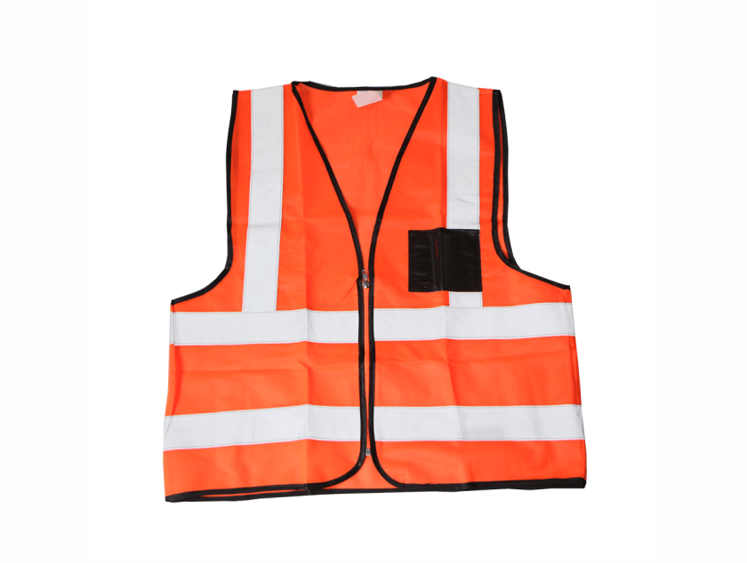 Stay visible and safe at work with this Orange Reflective Safety Vest featuring an ID pouch. Available on Supply Master Ghana in Accra. Safety Clothing Buy Tools hardware Building materials