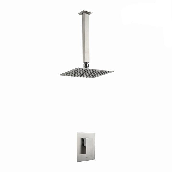 Buy Brushed Steel Ceiling Mounted Square Single Function Concealed Rain Shower Set - ST80-102 | Shop at Supply Master Accra, Ghana Shower Set Buy Tools hardware Building materials