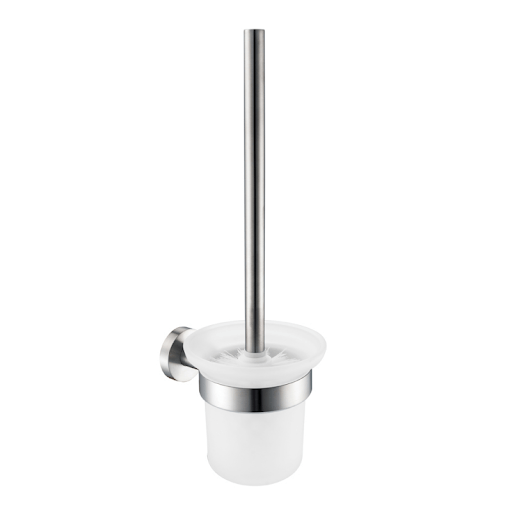 Shop and Buy Bathroom Stainless Steel Wall-Mounted Toilet Brush with Frosted Glass Jar - N10003-57J | Supply Master Accra, Ghana Bathroom Accessories Buy Tools hardware Building materials