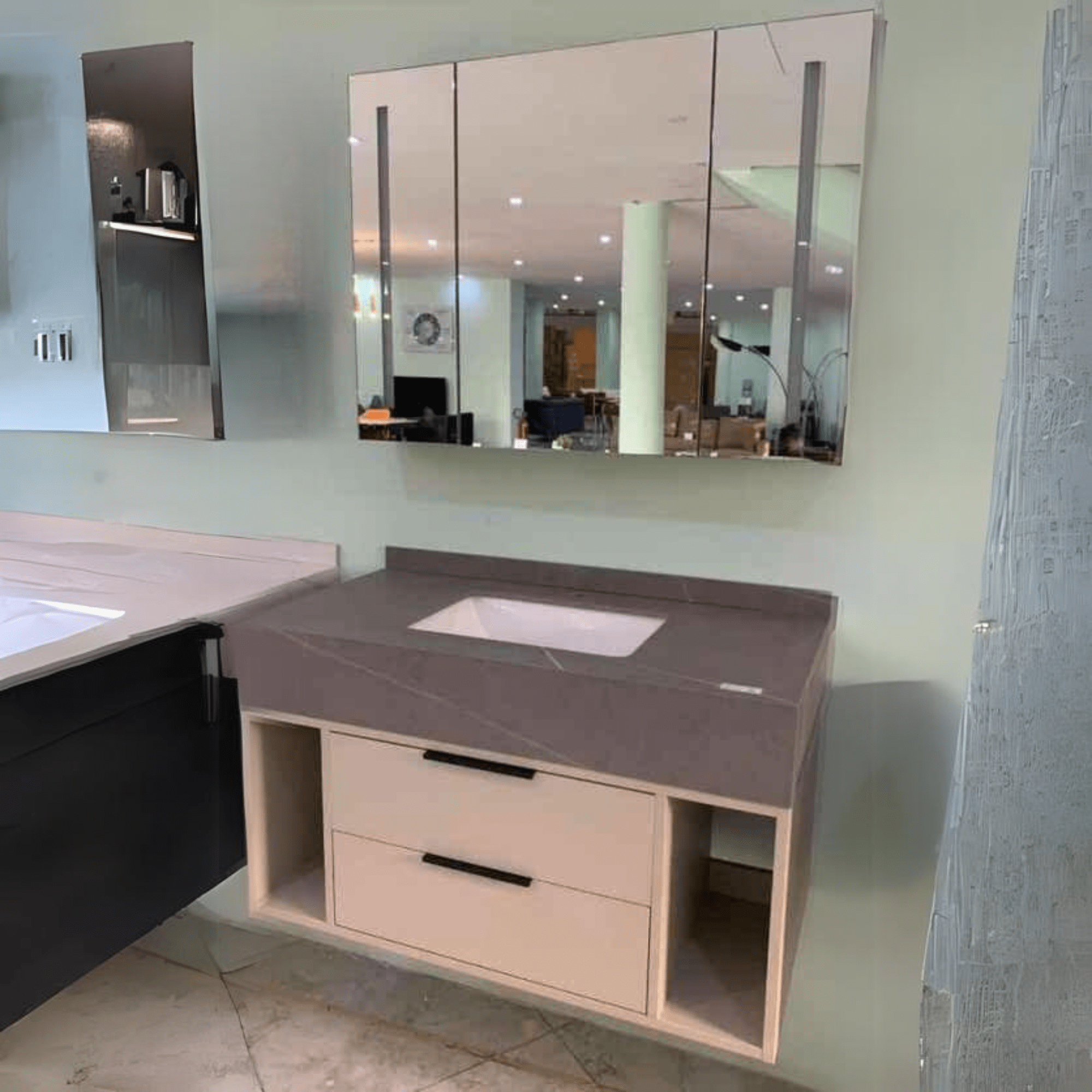 Buy Bathroom Luxury 100cm Wall-Mounted Vanity Cabinet with Mirror - E38 | Shop at Supply Master Accra, Ghana Bathroom Vanity & Cabinets Buy Tools hardware Building materials