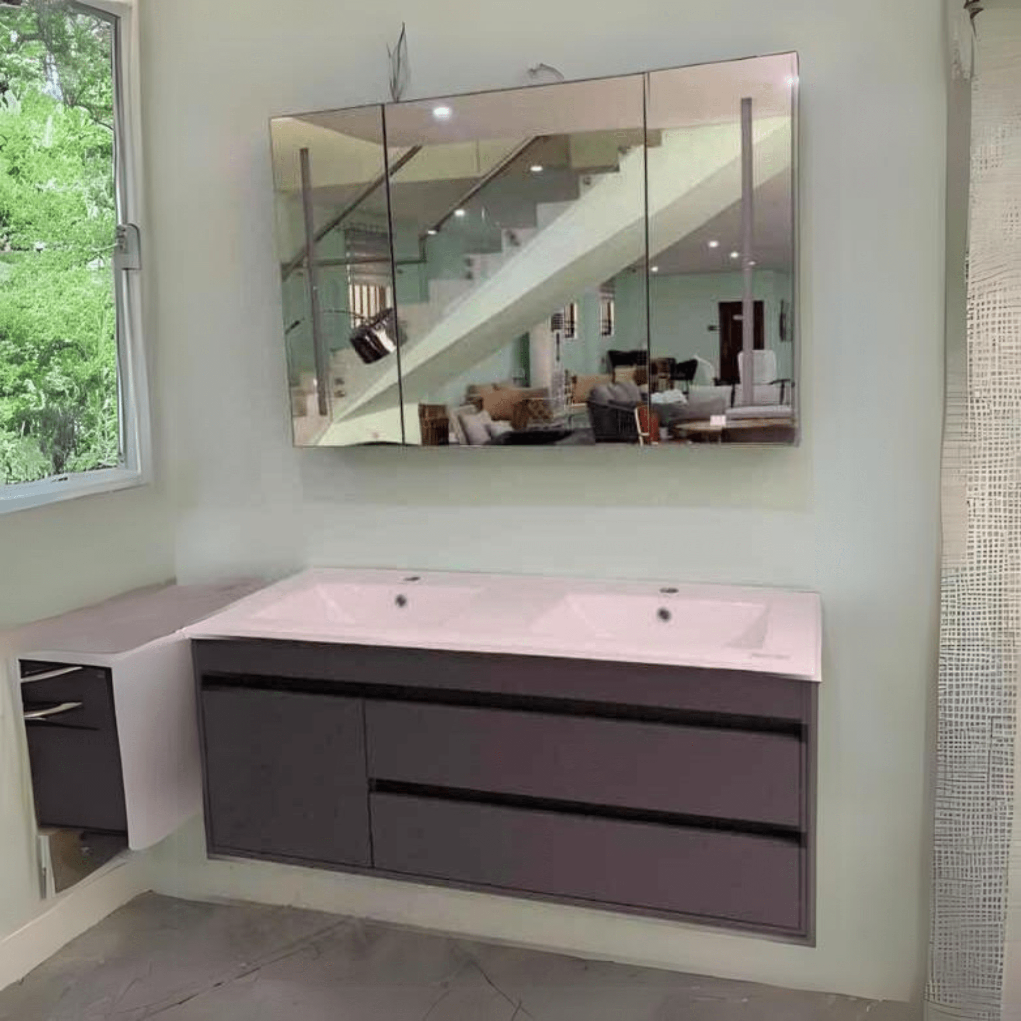 Buy Bathroom Luxury 120cm Double Basin Wall-Mounted Vanity Cabinet with Mirror - ZB5580 | Shop at Supply Master Accra, Ghana Bathroom Vanity & Cabinets Buy Tools hardware Building materials