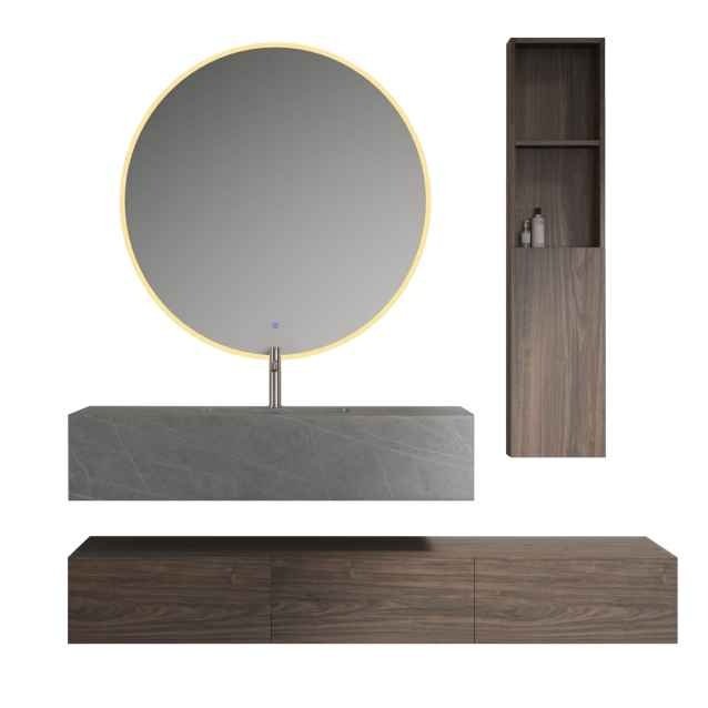 Buy Bathroom Luxury Wall-Mounted Vanity Cabinet with Smart LED Mirror - HB19050 | Shop at Supply Master Accra, Ghana Bathroom Vanity & Cabinets Buy Tools hardware Building materials