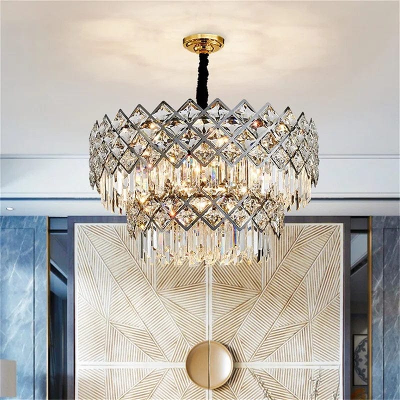 Buy Luxury Modern LED Round Stainless Steel Crystal Ceiling Pendant Chandelier 60cm - 2809 | Shop at Supply Master Accra, Ghana Lamps & Lightings Buy Tools hardware Building materials