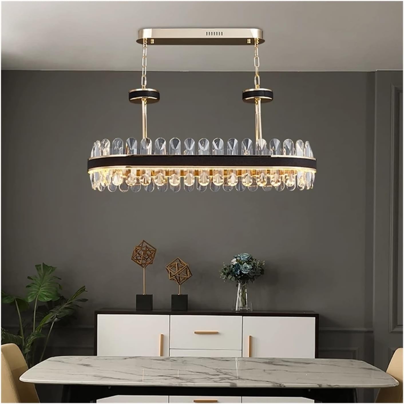 Buy Modern Oval LED Black & Gold Crystal Ceiling Pendant Chandelier 75cm - BH3009/OVAL | Shop at Supply Master Accra, Ghana Lamps & Lightings Buy Tools hardware Building materials