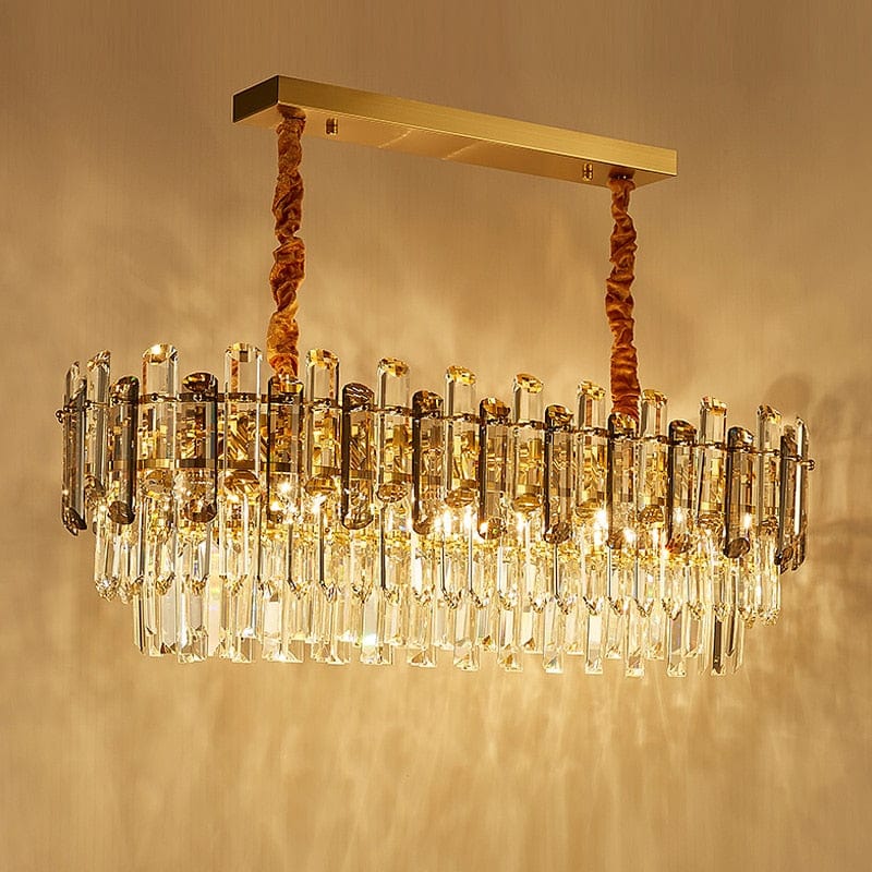 Buy Modern Oval Three-Tier Crystal Cut Edge Golden Ceiling Pendant Chandelier 80cm - BH3013-OVAL | Shop at Supply Master Accra, Ghana Lamps & Lightings Buy Tools hardware Building materials