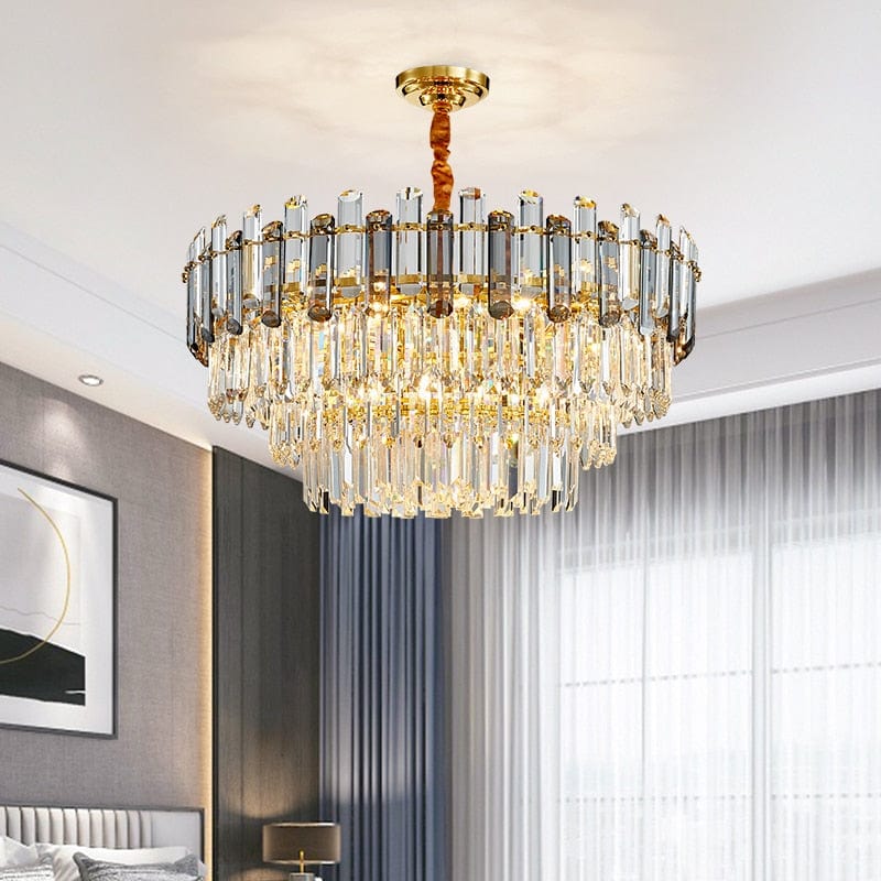 Buy Modern Round Three-Tier Crystal Cut Edge Golden Ceiling Pendant Chandelier - BH3013-Series | Shop at Supply Master Accra, Ghana Lamps & Lightings Buy Tools hardware Building materials