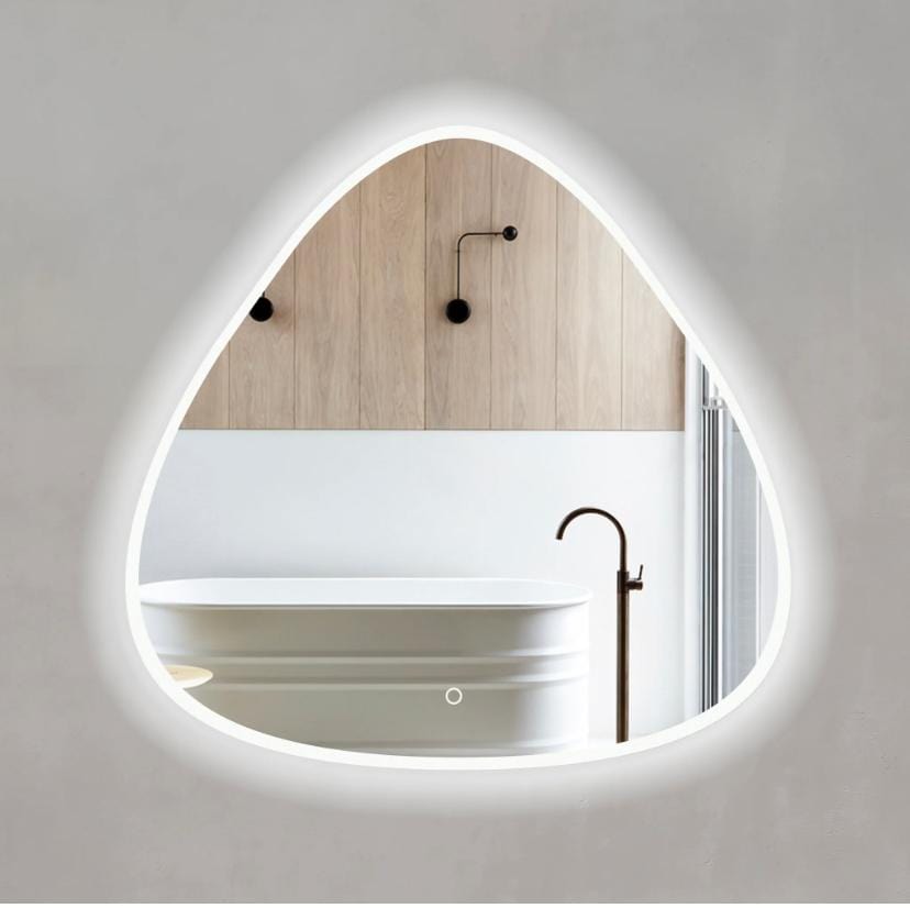 Buy Smart Curved Triangle Shaped LED Bathroom Wall-Mounted Vanity Mirror 80cm - 205-80 | Shop at Supply Master Accra, Ghana Shower Caddy & Mirror Buy Tools hardware Building materials