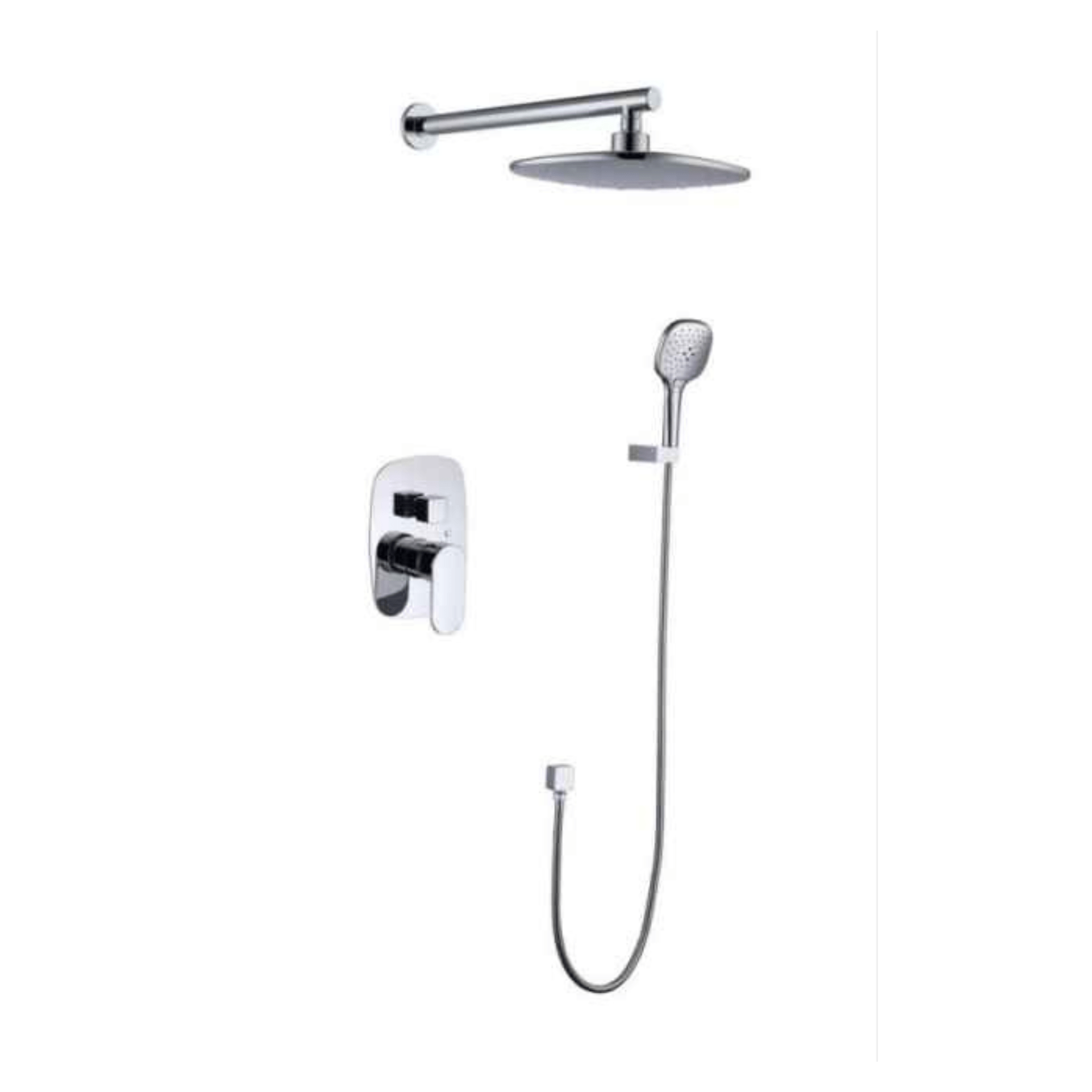 Buy Bathroom Concealed Wall Mounted Two-Function Round Overhead Rain Shower Set Chrome/Matte Black - RS-9006 & RS-9006B | Shop at Supply Master Accra, Ghana Shower Set Buy Tools hardware Building materials