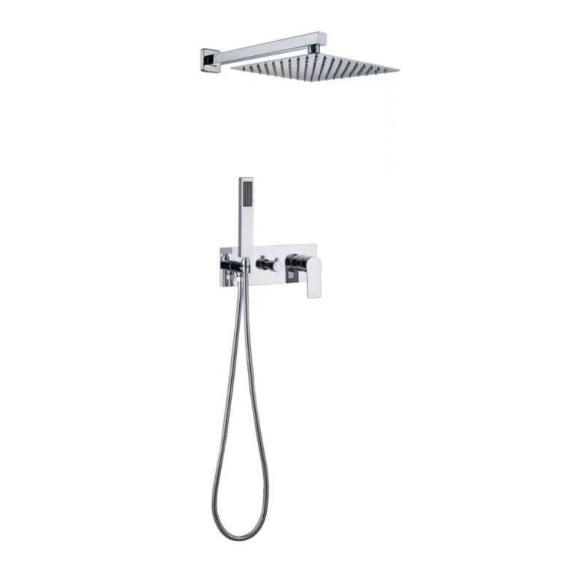 Buy Bathroom Concealed Wall Mounted Two-Function Square Overhead Rain Shower Set Chrome/Matte Black - RS-9003 & RS-9003B | Shop at Supply Master Accra, Ghana Shower Set Buy Tools hardware Building materials