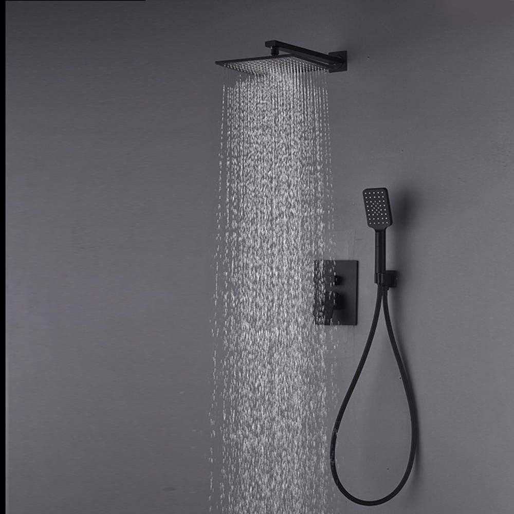 Buy Bathroom Concealed Wall Mounted Two-Function Square Overhead Rain Shower Set Chrome/Matte Black - RS-9009 & RS-9009B | Shop at Supply Master Accra, Ghana Shower Set Buy Tools hardware Building materials