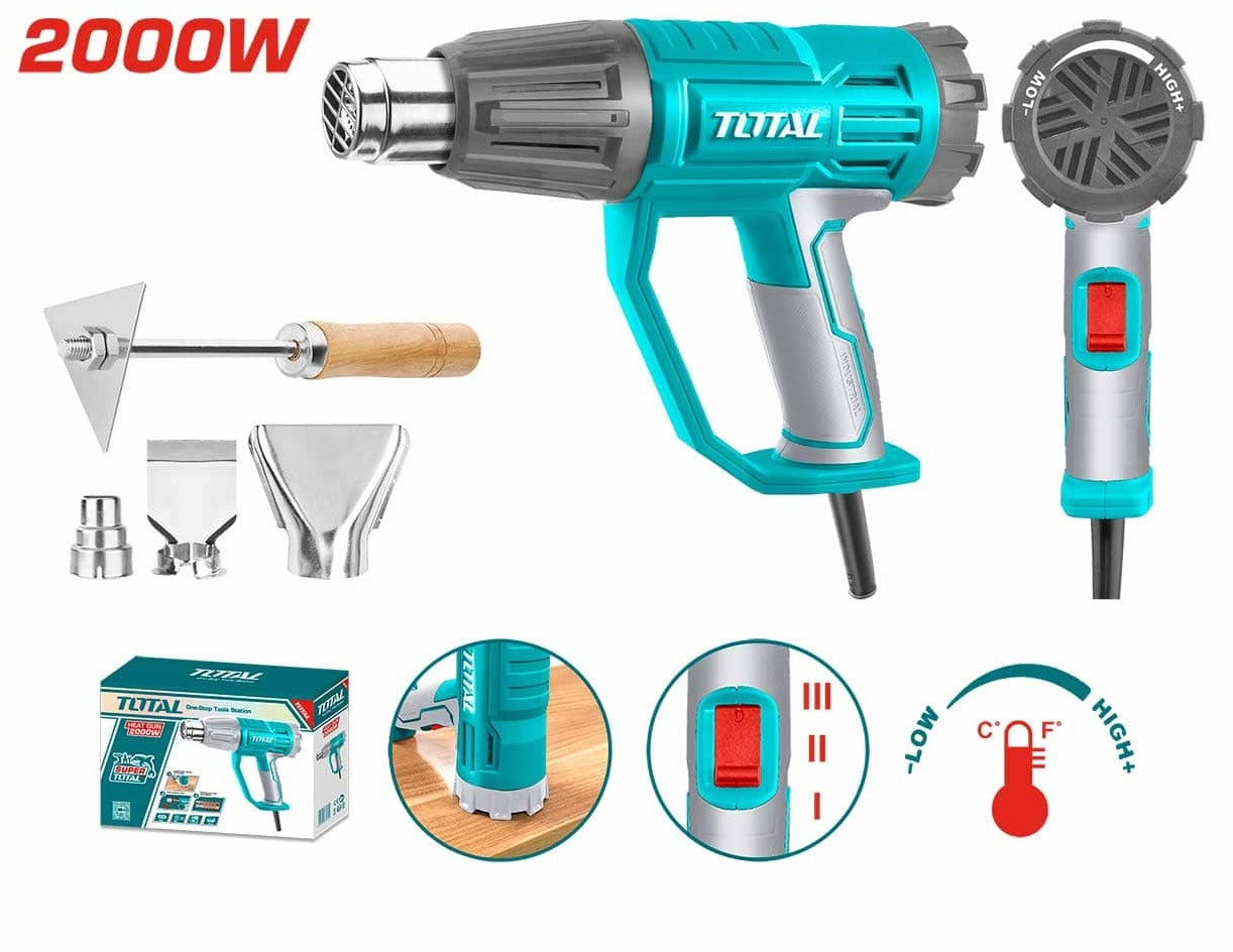 Unlock the power of precision with the Total Industrial Heat Gun 2000W (TB20045) at SupplyMaster.store in Ghana. Heat Gun Buy Tools hardware Building materials