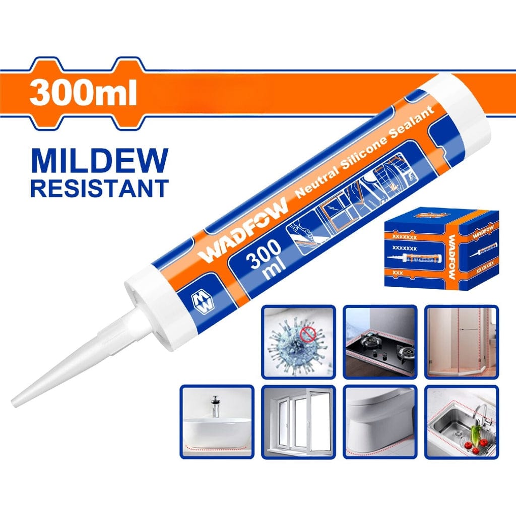 Buy Wadfow Mildew Resistant Acetic Neutral Silicone Sealant (White & Transparent) Online in Accra, Ghana | Supply Master Caulk & Sealants Buy Tools hardware Building materials