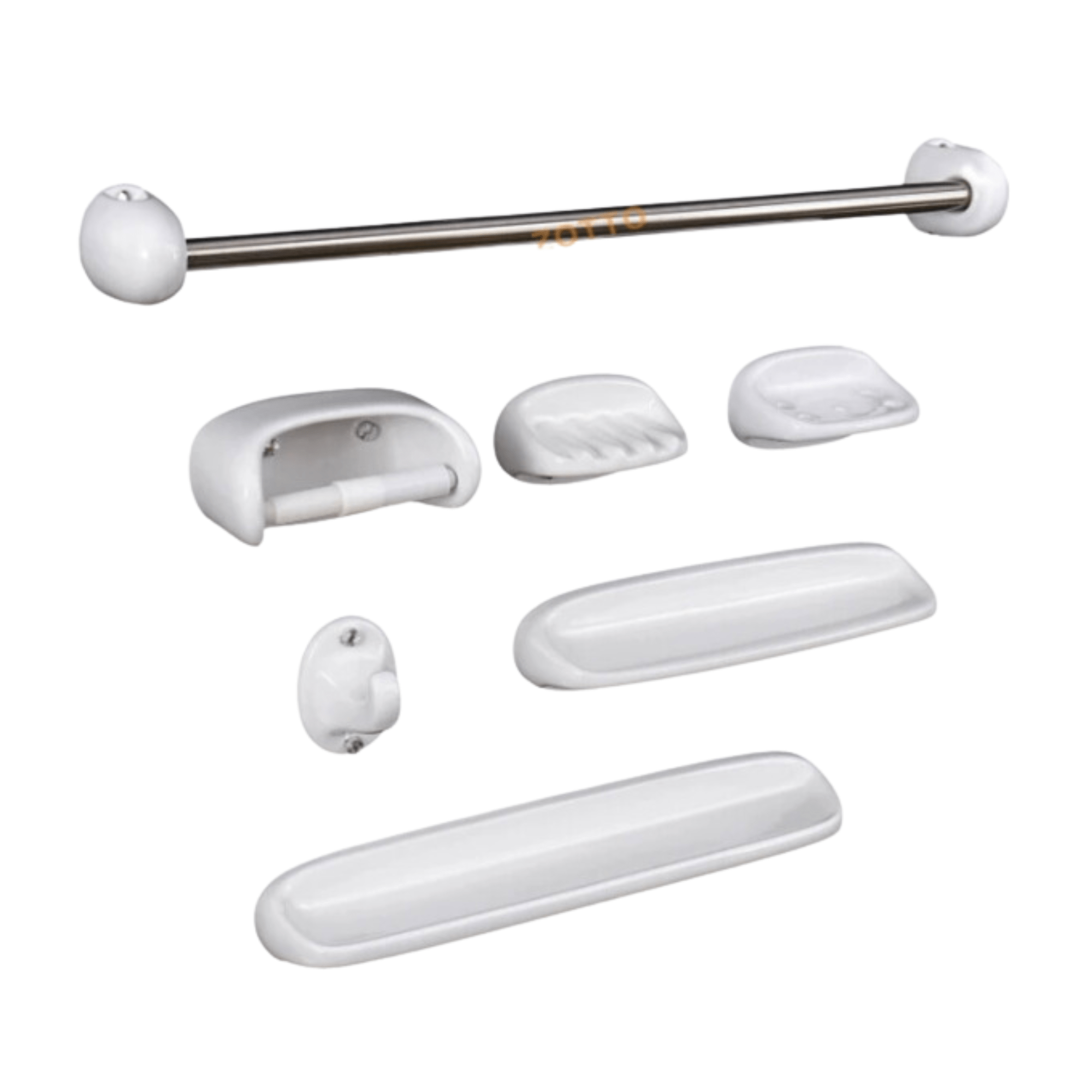 Shop Zotto White ABS Plastic 7 Pieces Bathroom Accessories Set - ZT-925 | Buy Online at Supply Master Accra, Ghana Bathroom Accessories Buy Tools hardware Building materials