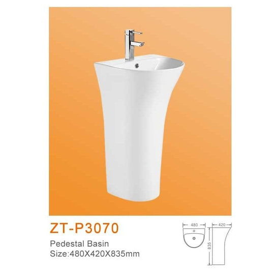Buy Zotto Pedestal Wash Hand Basin 480x420x835mm - ZT-P3070 | Shop at Supply Master Accra, Ghana Bathroom Sink Buy Tools hardware Building materials