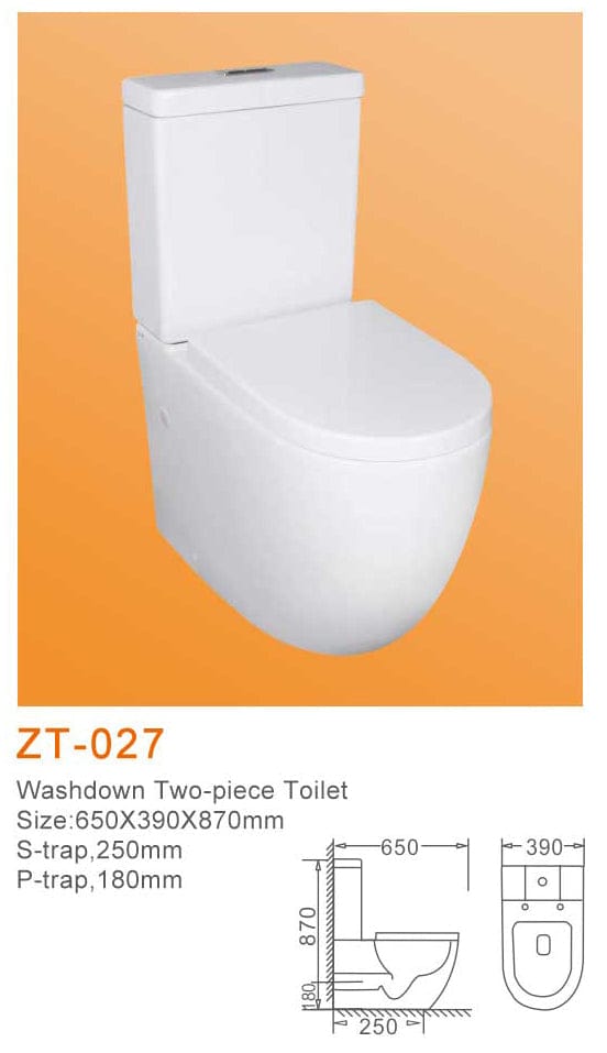 Buy Zotto P-Trap Two-piece Washdown Toilet Water Closet 650x390x870mm - ZT-027 | Shop at Supply Master Accra, Ghana Toilet & Urinal Buy Tools hardware Building materials