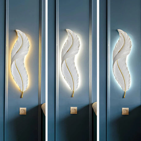 Supply Master Pendant & Chandeliers Luxurious 3 Colored Feather Wall Lamp