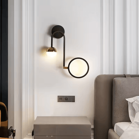 Supply Master Pendant & Chandeliers Nordic 180 Degree Rotatable Head Round LED Wall Lamp