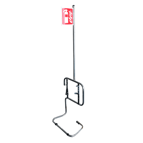 Supply Master Fire Safety Equipment Portable Fire Extinguisher Stand With Pole & Sign