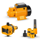 Supply Master Pump Control Pump And Flow Master Kit - Ingco 0.5HP Peripheral Water Pump + Ingco Automatic Pump Control + Ingco 5-Piece Twist Nozzle Set with Hose Connectors