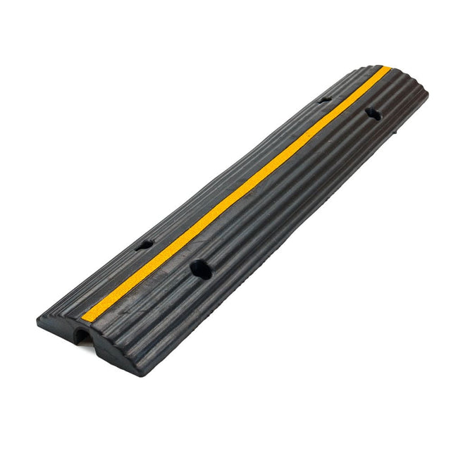 Supply Master Safety Barriers Rubber Speed Bump With Channel Cable Protector