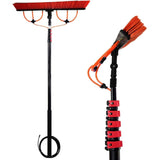 Supply Master Janitorial & Cleaning Telescopic Extension Pole Brush with Water Fed Hose for Window Cleaning