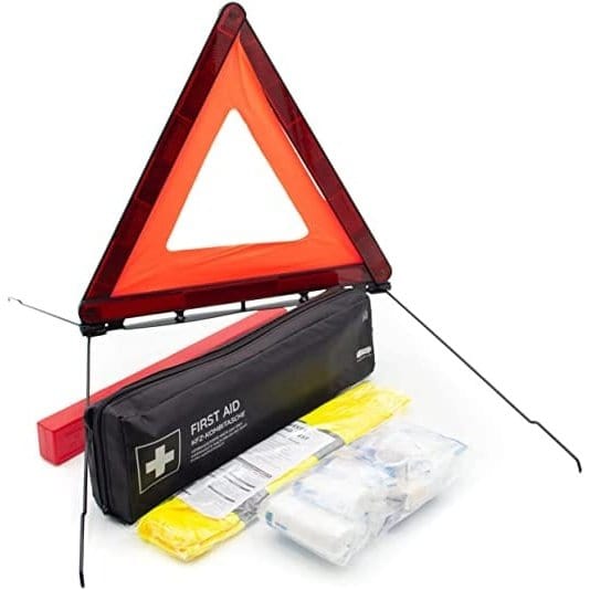 Supply Master Automotive Accessories Triangle Warning Reflector & First Aid Kit For Vehicle