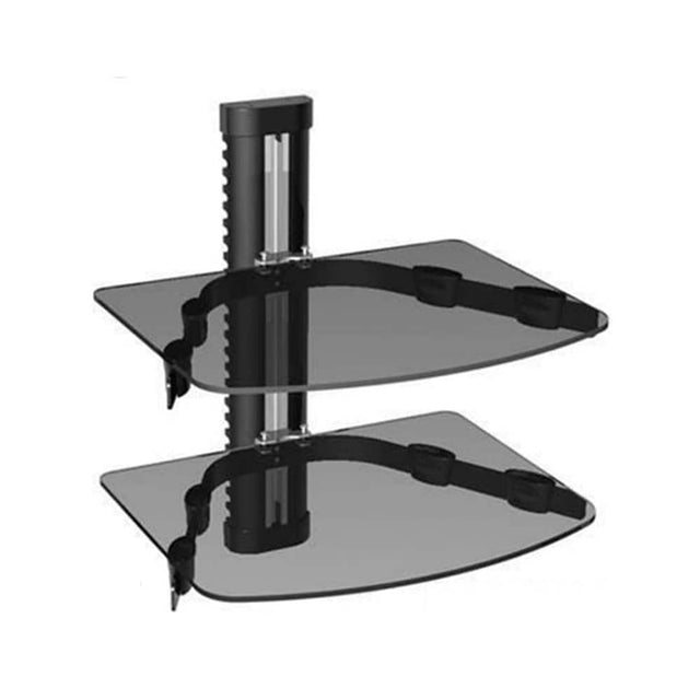 Supply Master Home Accessories Two Tier Electronic Component Glass Shelf Wall Mount - DWB2