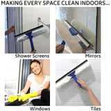 Supply Master Janitorial & Cleaning Window Cleaner Combo 2-in-1 Squeegee and Scrubber with Stainless steel stick