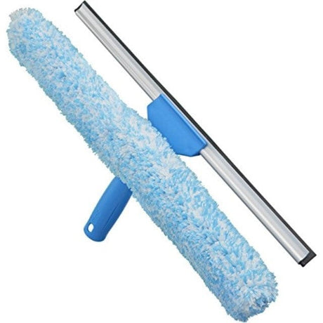 Supply Master Janitorial & Cleaning Window Cleaner Combo 2-in-1 Squeegee and Scrubber with Stainless steel stick