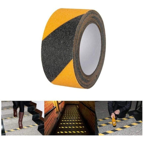 Supply Master Adhesives & Tapes Yellow & Black 60Grit - 2.5cm x 10M Anti-Slip Tape