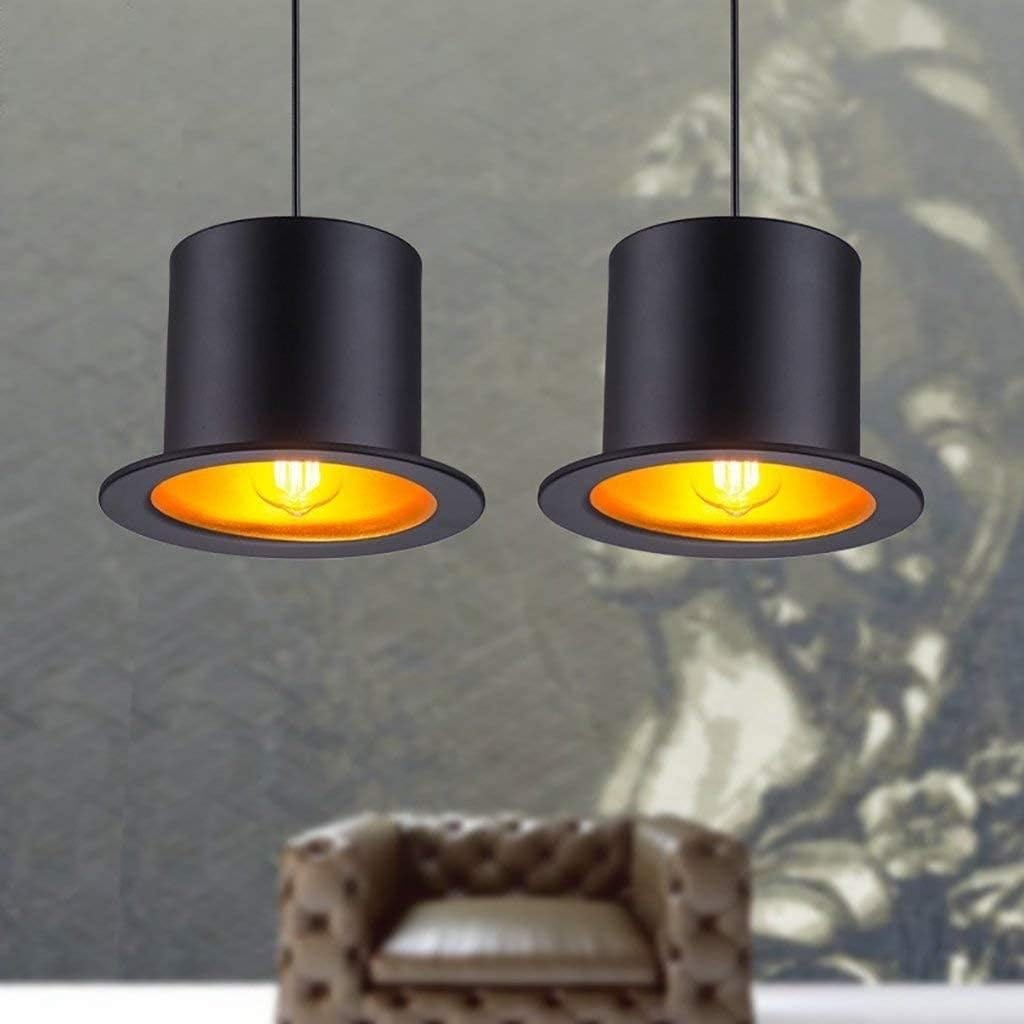 TDC Lights Lamps & Lightings Black 10" Single Head Metal Gentleman Hat Shade Pendant Ceiling Light Fixture - FHS-04