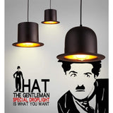 TDC Lights Lamps & Lightings Black 10" Single Head Metal Gentleman Hat Shade Pendant Ceiling Light Fixture - FHS-04